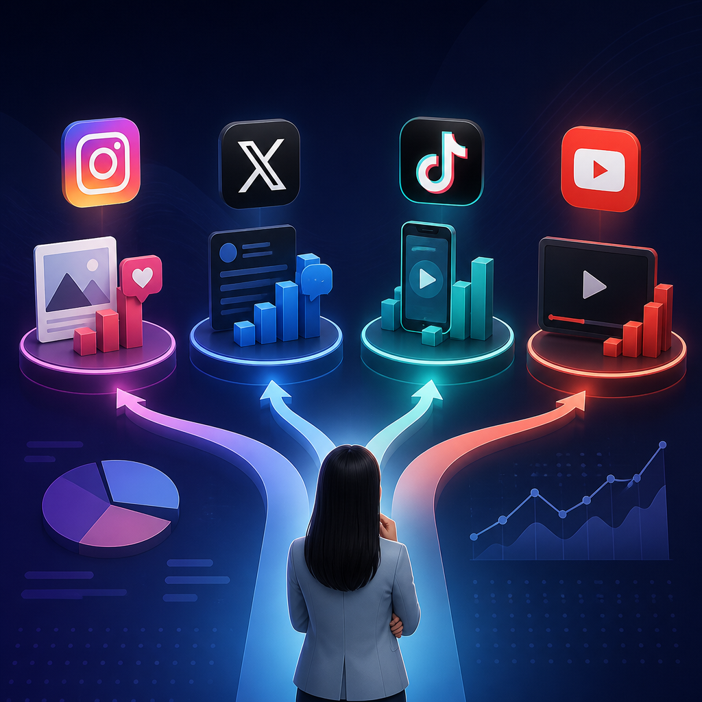 媒体別｜Instagram・X・TikTok・YouTubeはどこに投資すべきか