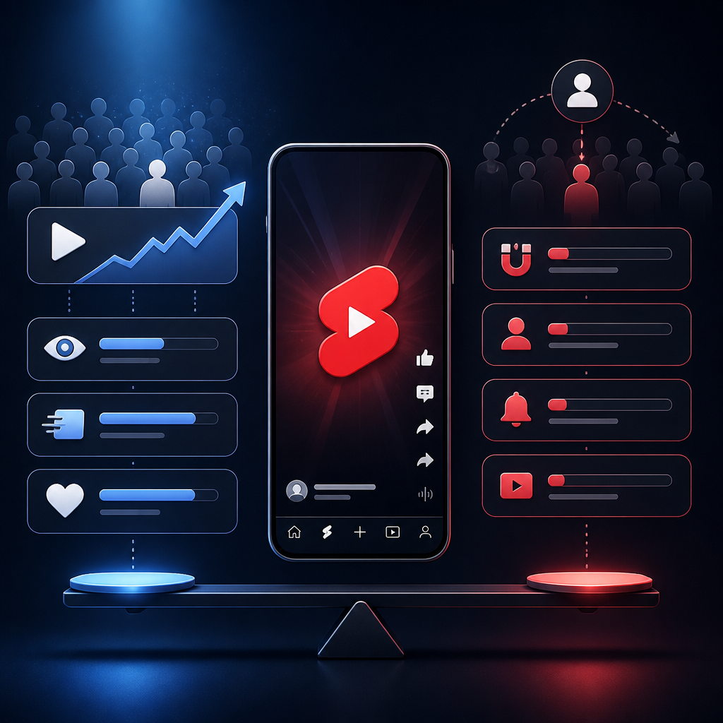 YouTube Shortsで再生数が取れるのに登録が弱い主な原因を比較